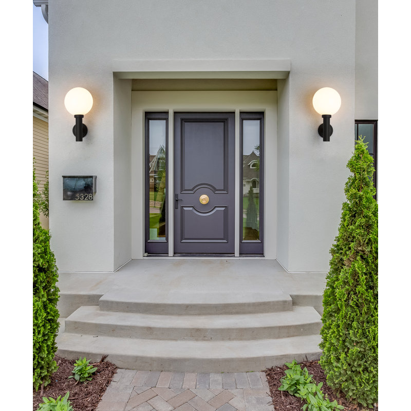 Badrieh Aluminum Wall Light, Frosted White, 22.5" H x 12" W x 13" D