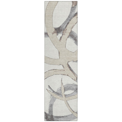 Aloura Ivory Washable Indoor-Outdoor Rug - 