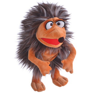 Living Puppets: Pik The Brown Hedgehog - marionnette à main en peluche de 12 po, fait à la main, gueule mobile, caractère compagnon animal doux, jouet de jeu et développement, enfants de 3 ans et plus