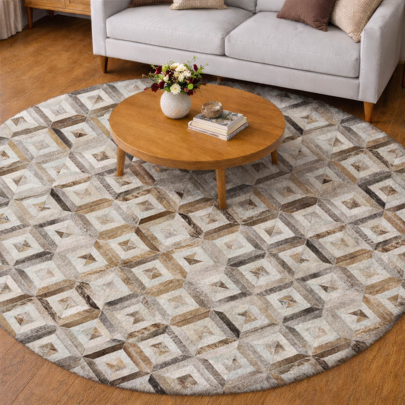 Premium Machine Washable Dream Shag ADS102 Diamonds Rug, 8' Round
