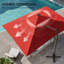 153' X 116' Rectangular Outdoor Solar Led Cantilever Patio Umbrella, Base Included-1842385443