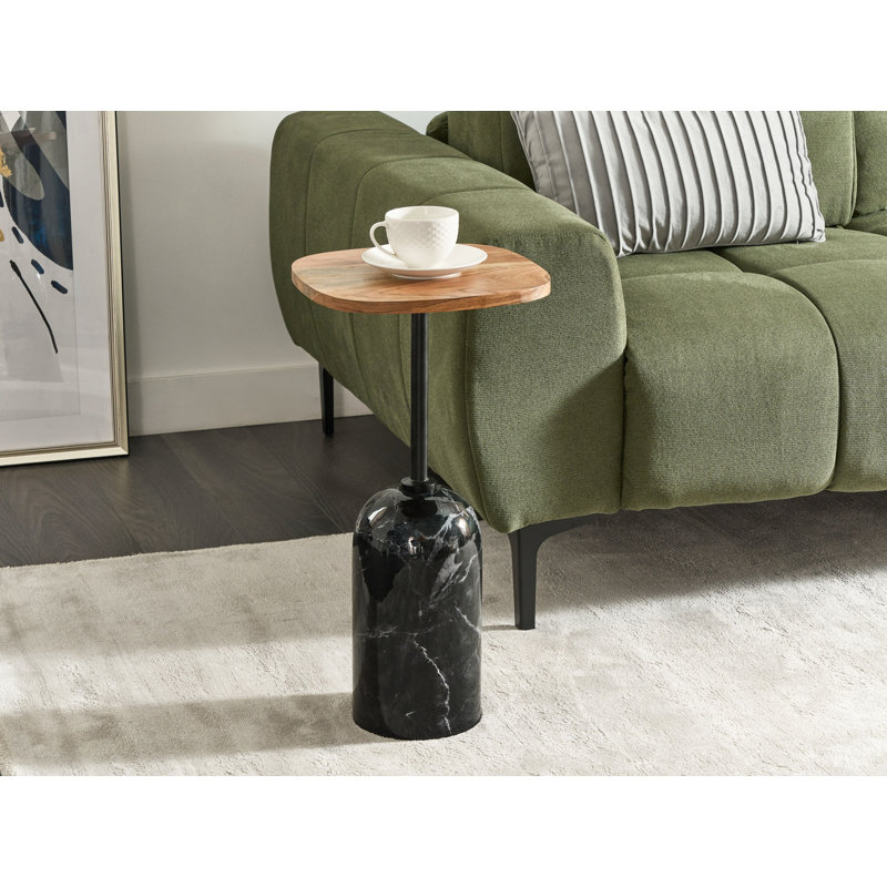 Crystalynn Pedestal End Table, Black