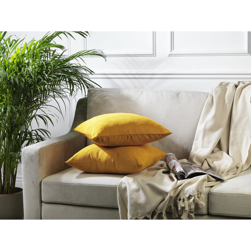 Housses de coussin décoratif, H 16 po x l 16 po, Jaune moutarde