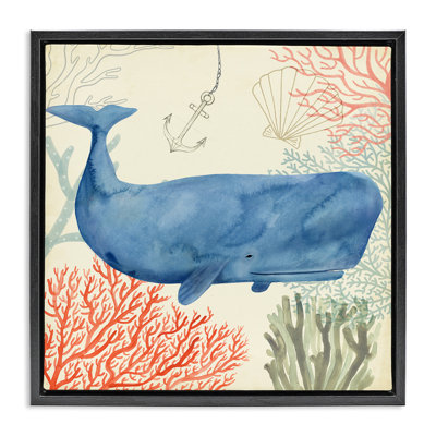 Aquarelle de baleine fantaisiste sous l'eau