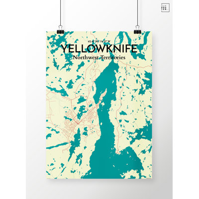 Yellowknife City Map - No Frame Print