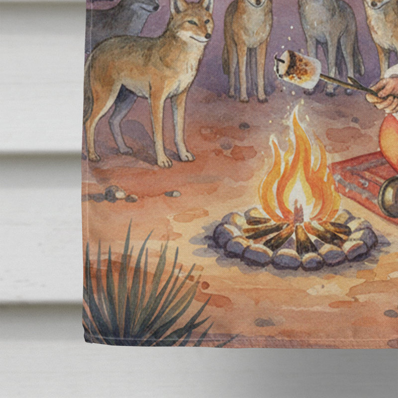 Drapeau du Père Noël près du feu de camp sous les étoiles, House Size, Père Noël près du feu de camp sous les étoiles