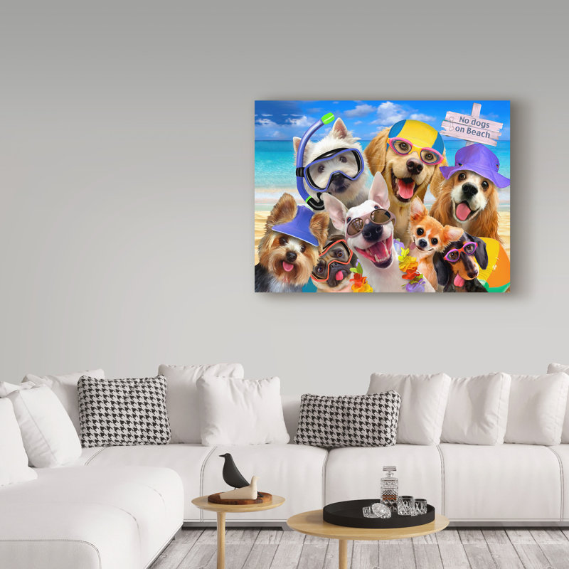« beach ready », reproduction de peinture à l’acrylique sur toile tendue, H 24 po x l 32 po x P 2 po