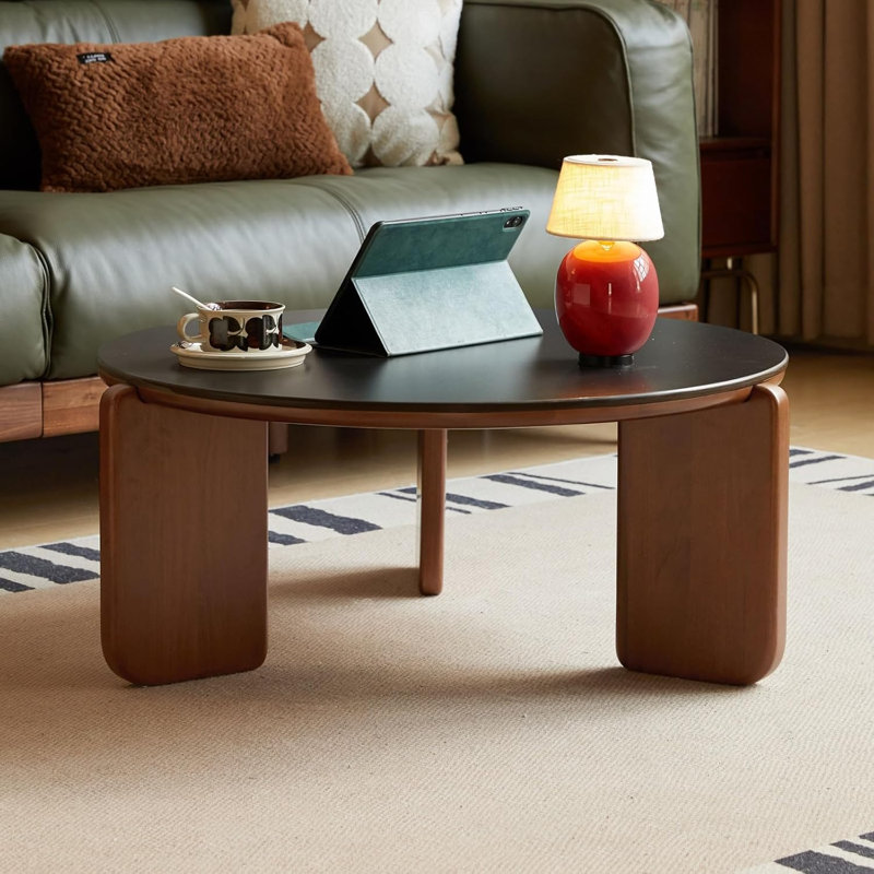 Three Leg Coffee Table, Black Stone