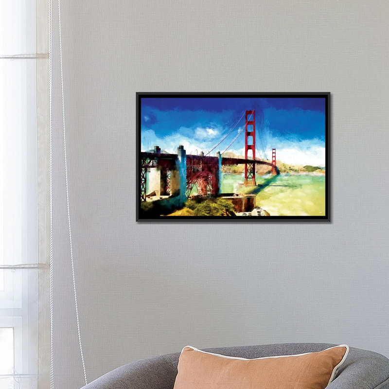 «The Golden Gate Bridge» par Philippe Hugonnard - Estampe numérique sur toile tendue avec châssis, Toile encadrée noire