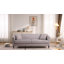 Canapé 3 places rembourré avec coutures décoratives et 2 coussins décoratifs-1894993758