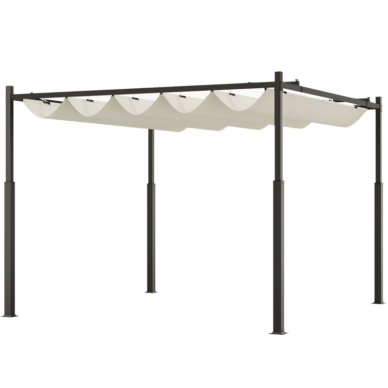 Pergola rétractable 3 m x 3 m avec fixation magnétique, pergola extérieure