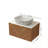 Linea 30" Modern Floating Bathroom Vanity with Twill Textured Wood Veneer Doors, Carrara White Sintered Stone Top & Ceramic Vessel Sink Options-1162221469-1162980449