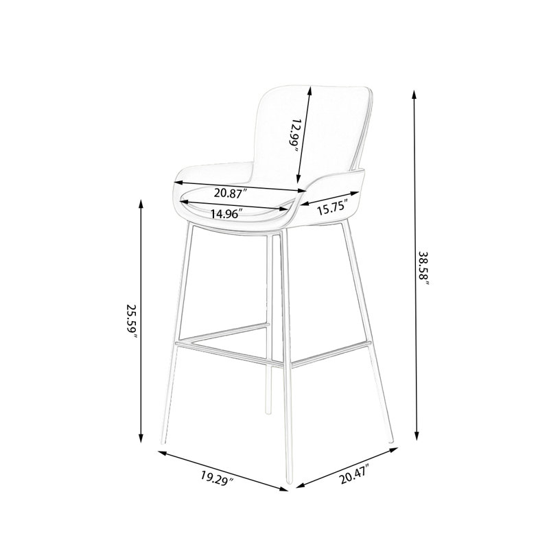 Chaise d'appoint Camel (dossier de 2), Chameau, 25.59"