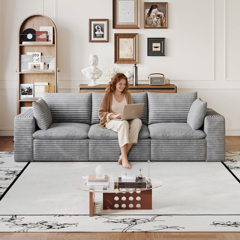 Canapé 102 po Cloud, Grey Fabric