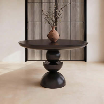 Black Round Manufactured Wood Dining table