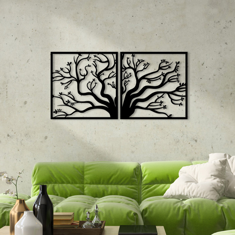 Elegant Metal Wall Art Decor, Black Finish, 39.4 x 19.7 inches | 100% Durable Metal Construction, Thickness: 0.05 inches | Perfect for Home, Office, or Gallery, Adds Modern Charm to Any Space