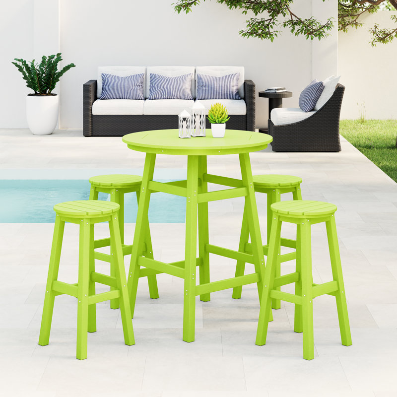 Laguna 5-Piece Round Bar Set, Lemon