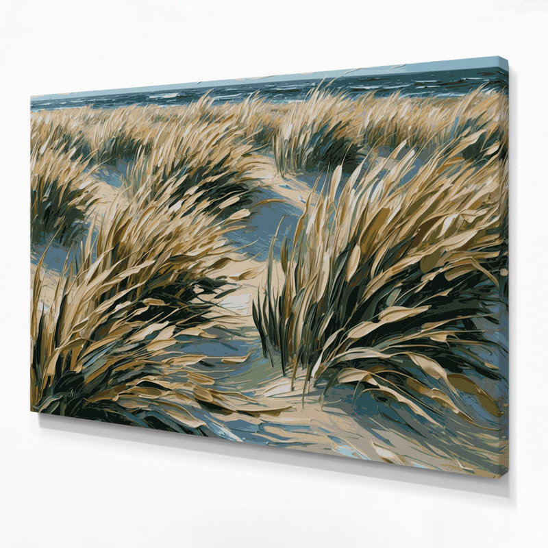 Art mural sur toile beige à motif de dunes côtières, H 12 po x l 18 po