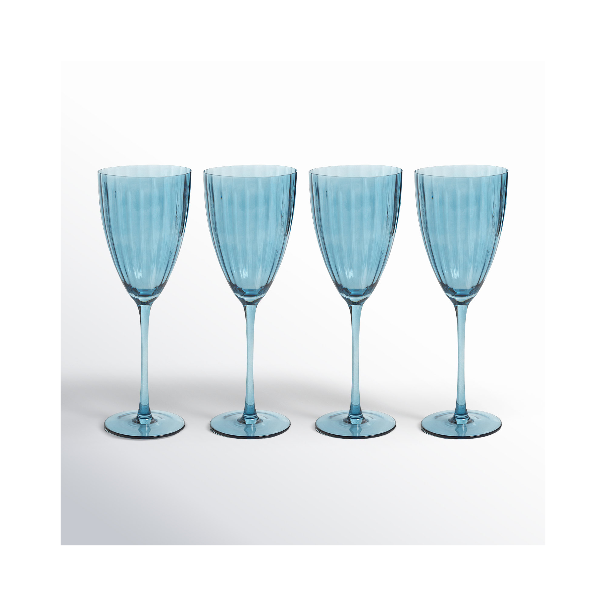 Boulder Optic White Wine Glasses, Blue Azure