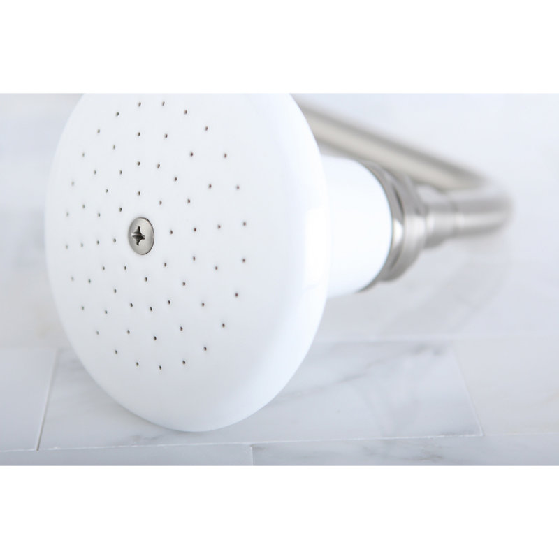 Pomme de douche ronde en céramique Kingston, Nickel brossé