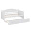 Lit de jour de taille simple avec lit gigogne, structure de canapé-lit en bois soutenue par des lattes de bois