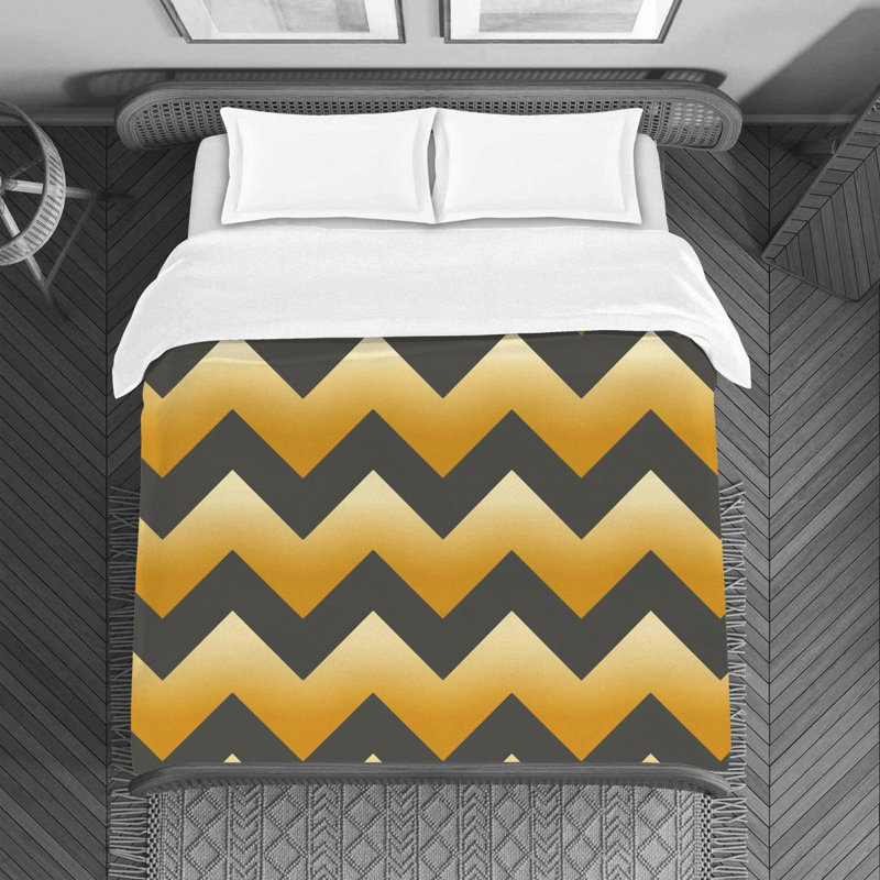 Housse de couette Jozephine, Or / Gris, Housse de couette pour lit simple