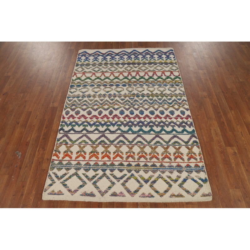 Tapis oriental marocain à motif treillis complet 4 x 6