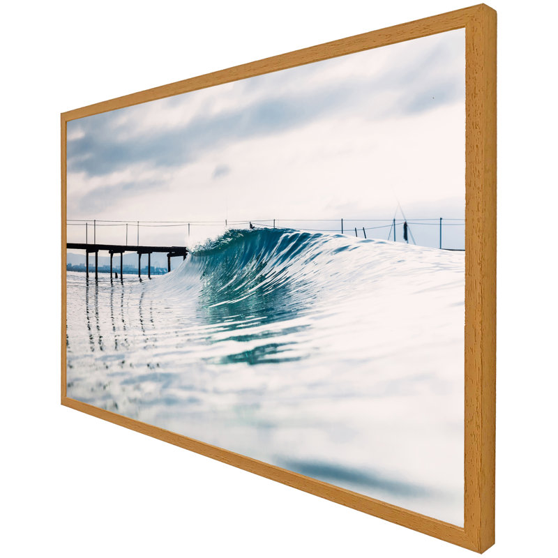 Demartino Ocean Ideal Wave In Ocean. Breaking Blue Waves - Single Picture Frame Print, Black Framed, 51cm H x 76cm W x 4cm D