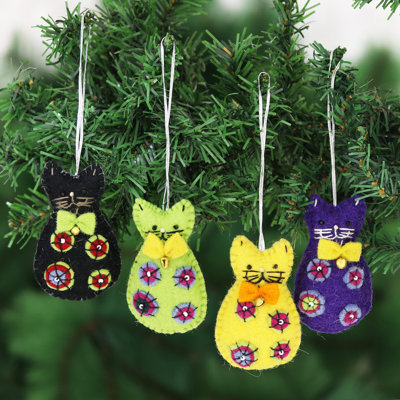 Ornements en feutre de laine Crafty Cats
