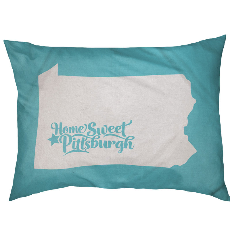 Coussin d’intérieur pour chien pittsburgh pennsylvanie, Grand (l 50 po x P 40 po x H 7 po), Bleu sarcelle