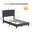 Lit simple en lin gris, 700 lb, sans sommier-1534606152