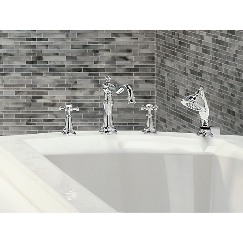 Weymouth Double Handle Deck Mounted Roman Tub Faucet Trim, Nickel
