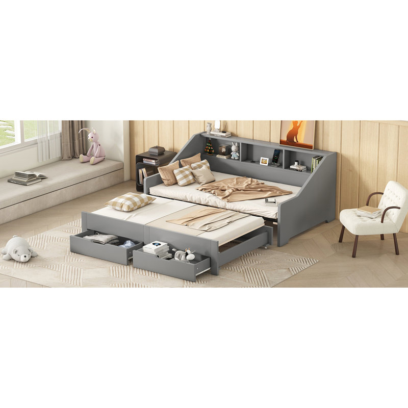 Lit de repos en bois de pin peu encombrant idéal pour les chambres d'amis ou le salon, lit simple à très grand