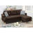 4 Sectional In Dark Coffee Polyfiber With Reversible Chaise Back &-1006413455