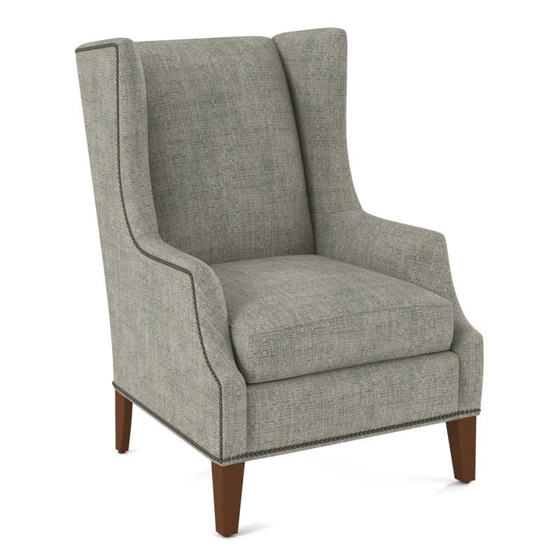 Wingback Chair, 61597-75, English Saddle