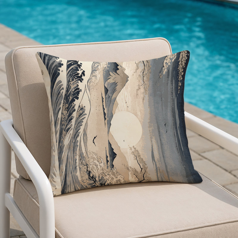Sakura Ripple Indoor And Outdoor Pillow, Square 20"