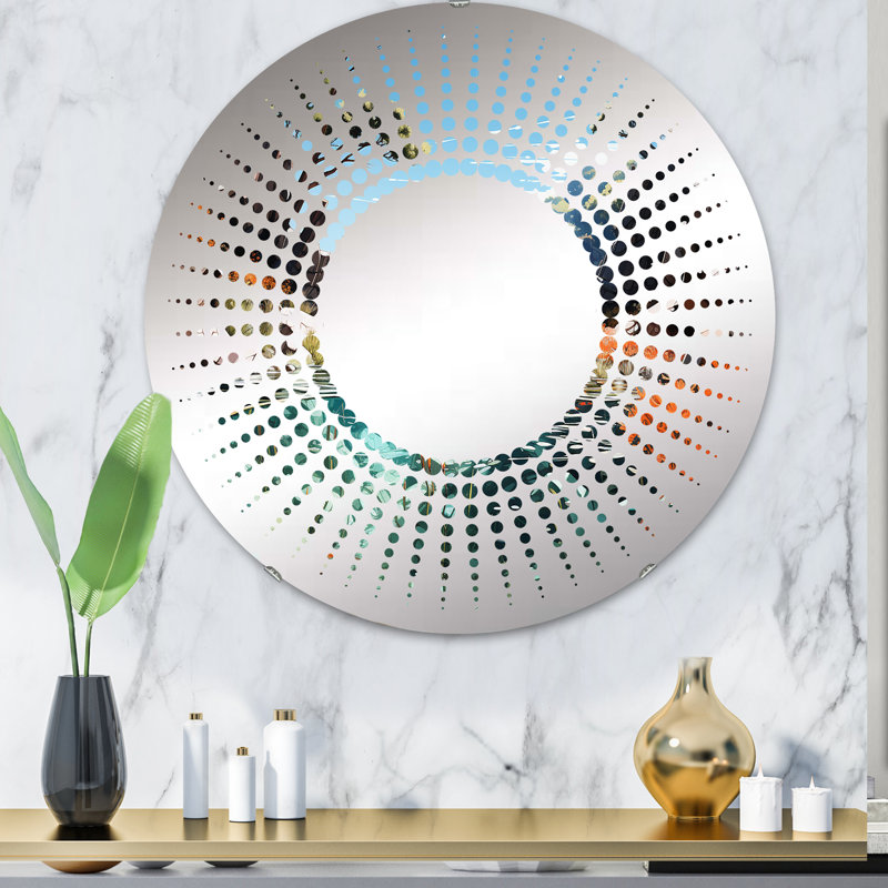 Miroir Starburst, H 23,6 po x l 23,6 po, Corail et anémone