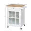 Chariot pour îlot de cuisine 27 "avec tiroir et porte vitrée, chariot de cuisine avec tablette réglable et porte-serviettes