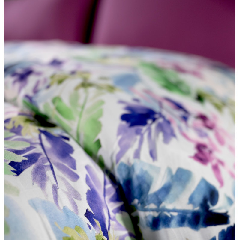 Cotton Sateen Floral Duvet Cover, Queen Comforter + 2 Standard Shams