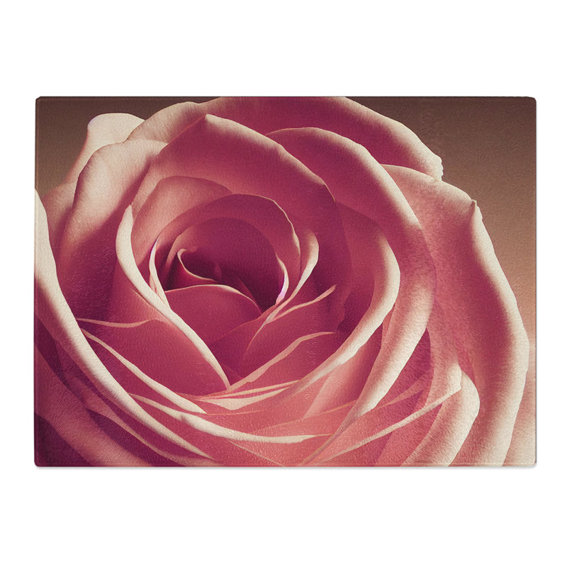 Beguiling Rose Flower  Glass Chopping Board