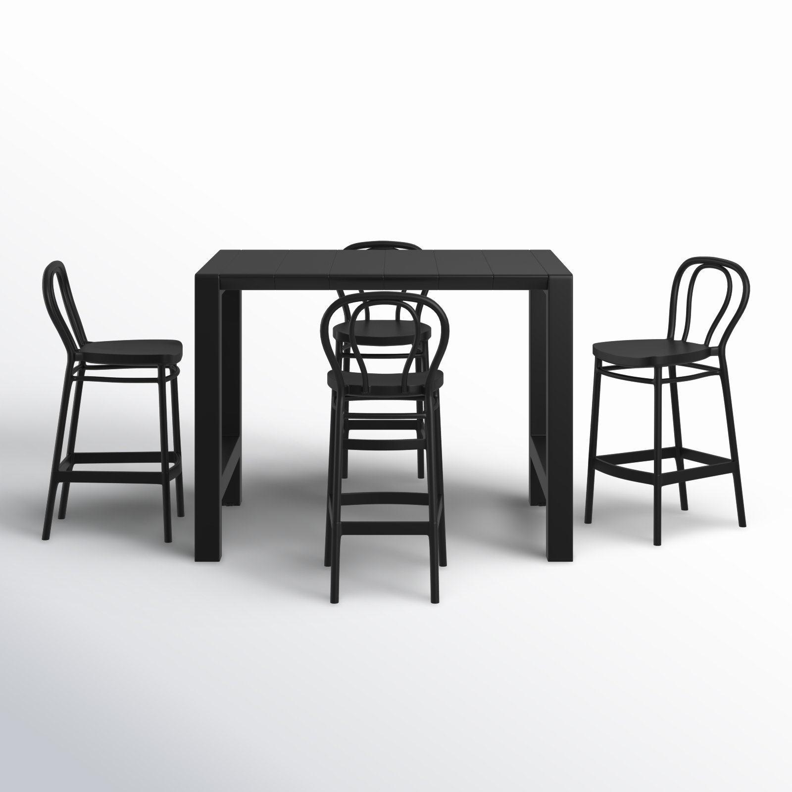 Farrah 39" Patio Dining Set, Black