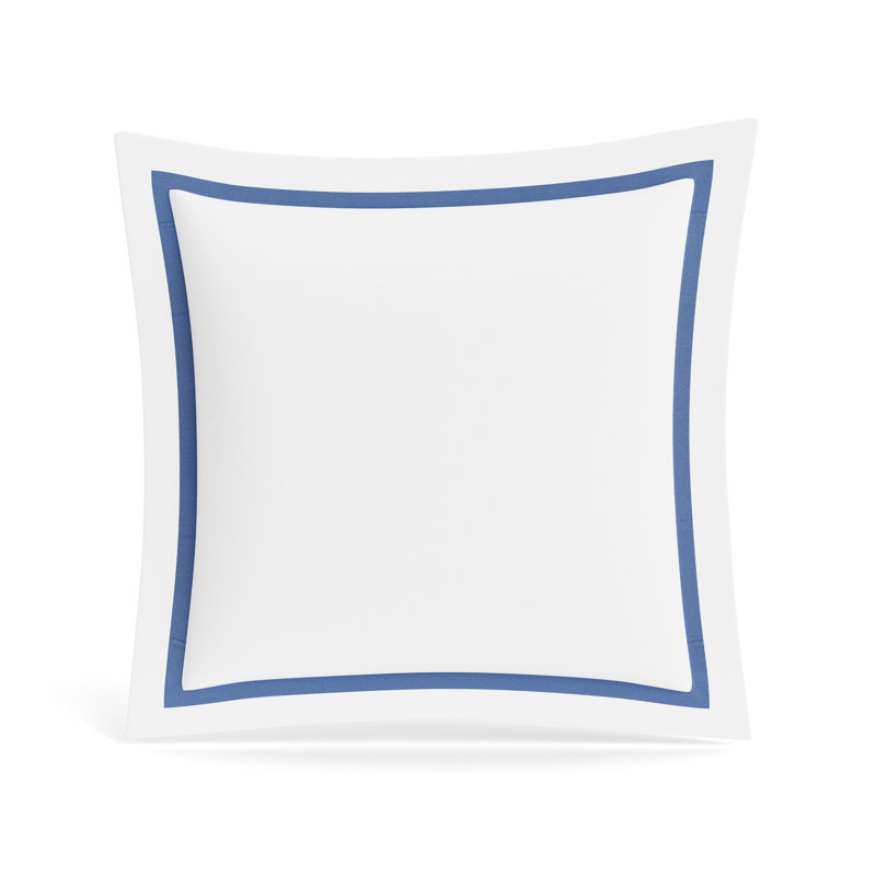 Ready-to-Bed 2.0 Cotton And Trim Sham, White/Periwinkle, Ready-to-Bed 2.0 Cotton & Trim Sham