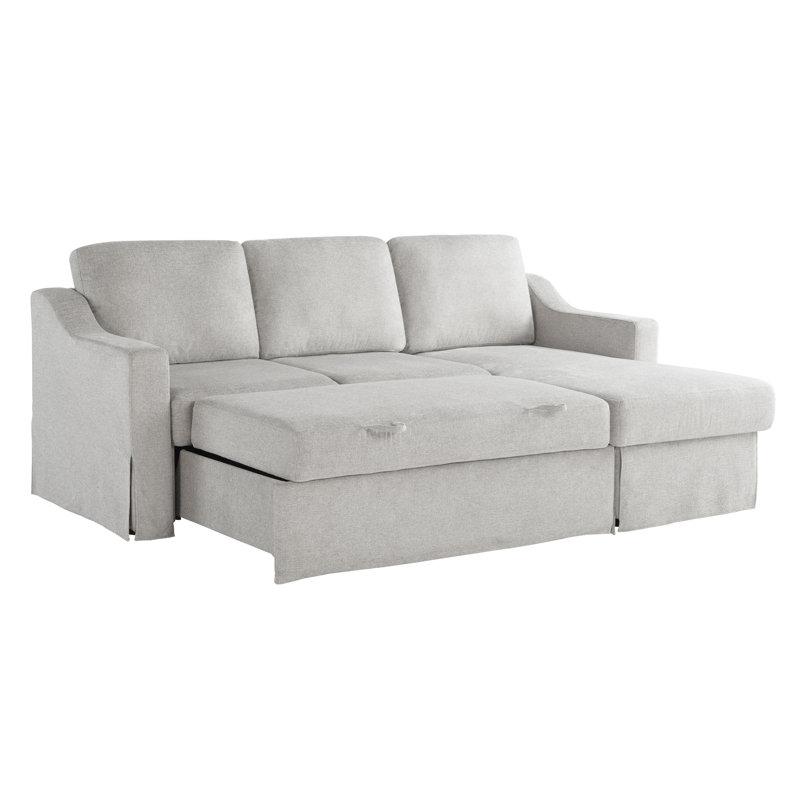 Serta Harvey 89.8" Convertible Sleeper Sectional, Linen