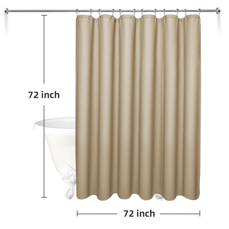 Ensemble de doublure de rideau de douche réversible imperméable 3 en 1 avec 12 crochets en acier inoxydable, Tanné