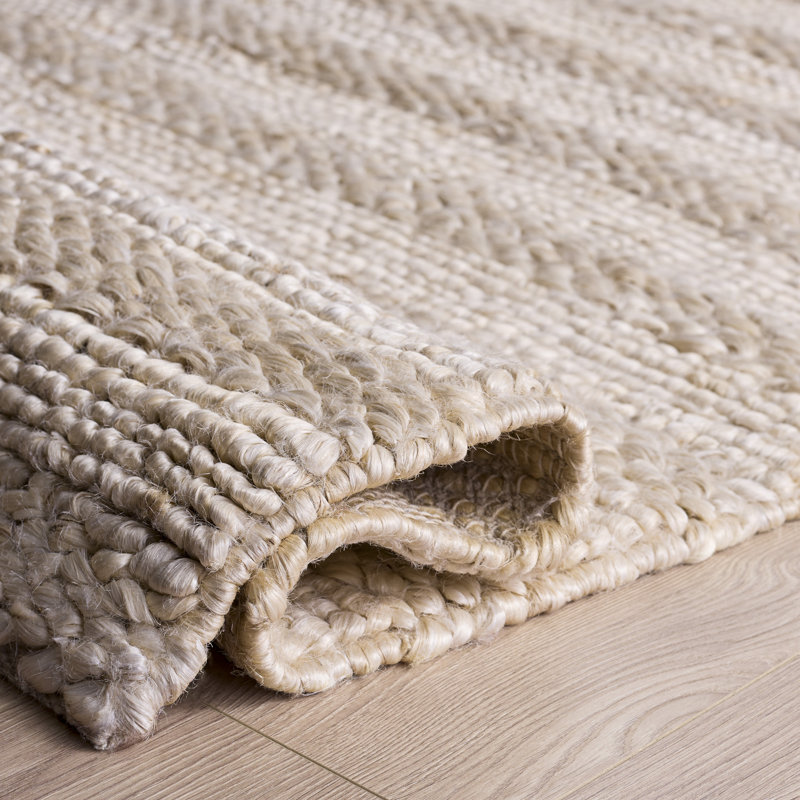 Tapis uni en jute / coton Keyia, Rectangle 8 pi x 10 pi