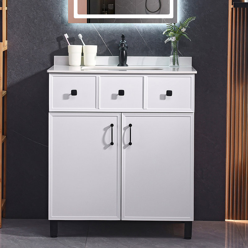 Chrisna 30'' Standing Single Bathroom Vanity with Stone Top