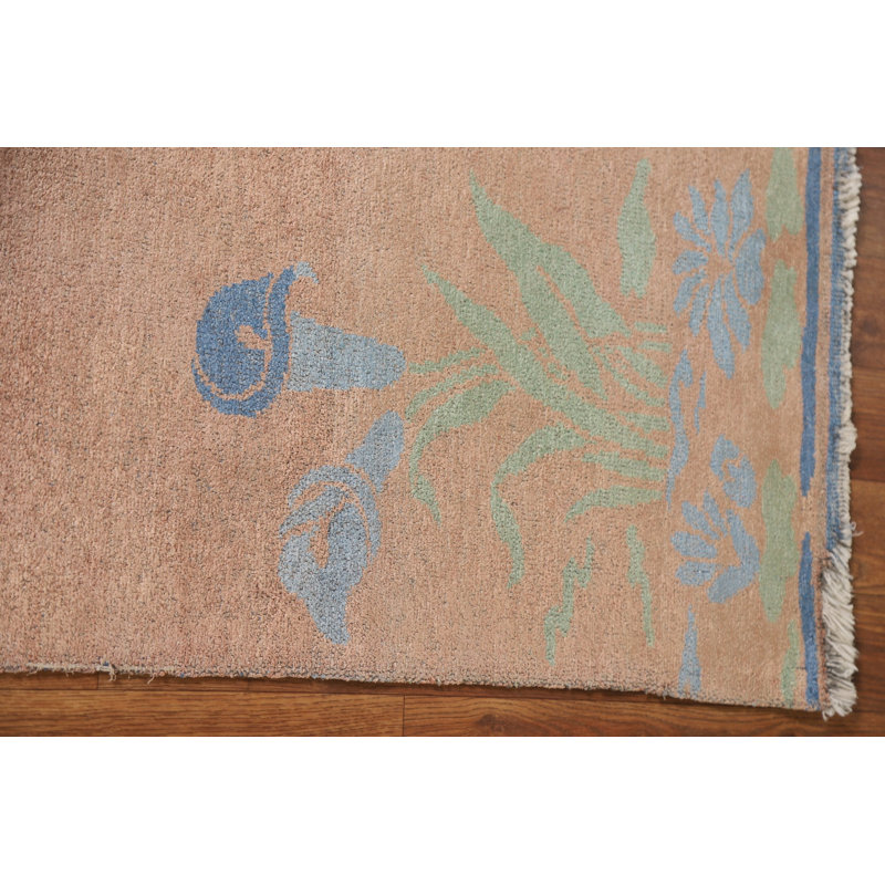 Vegetable Dye Floral Oushak Turkish Rug 2x3