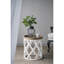 Grande table d'appoint 23 po blanche vieillie