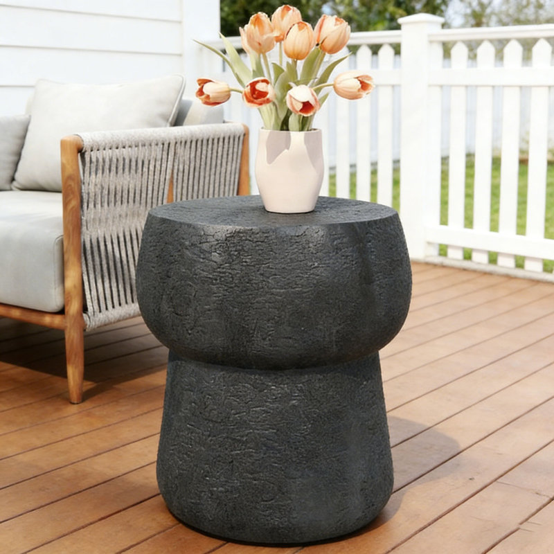 Outdoor Side Concrete Table for Patio Indoor Outdoor