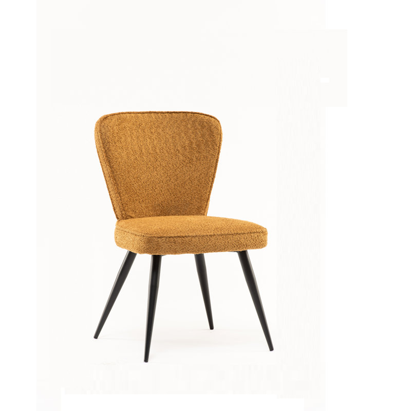 Iowa 48cm H Polyester Blend Upholstered Metal Side Chair, Olive, Black